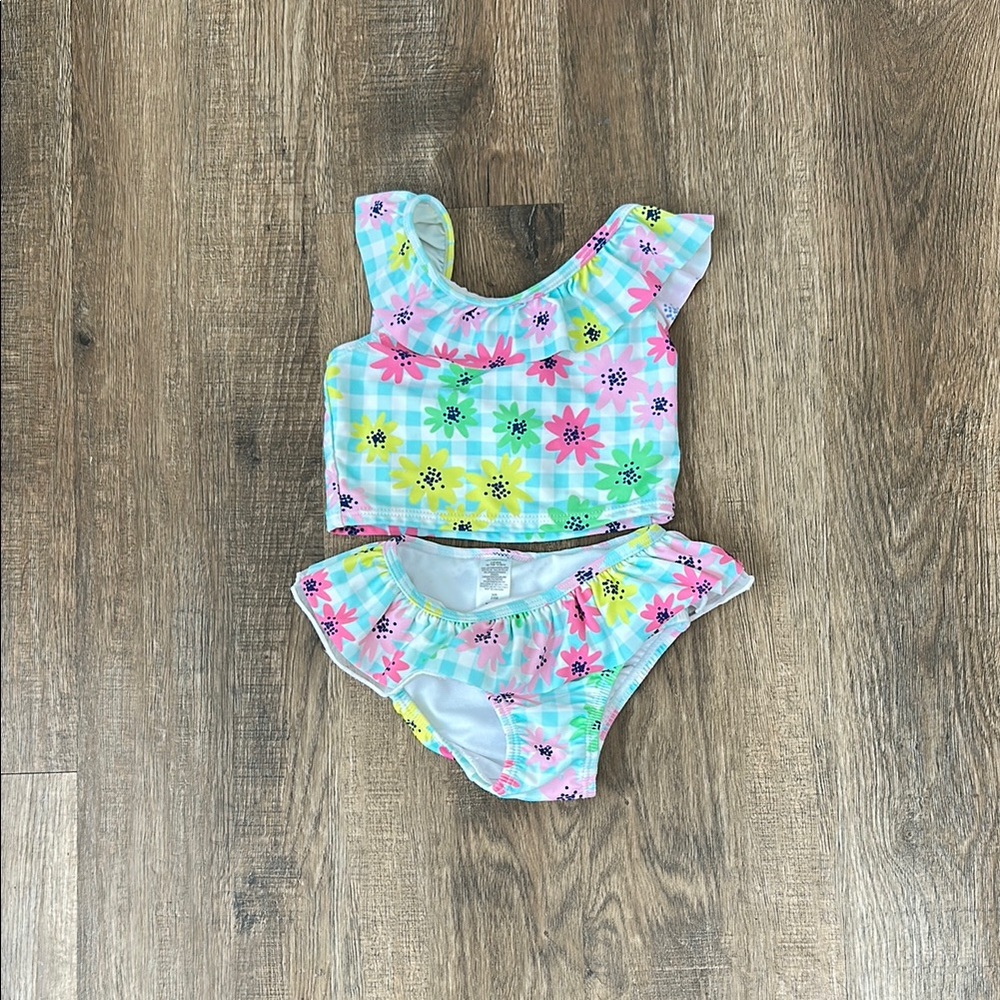 Little Me,Floral Kids Swim Set - Multicolor